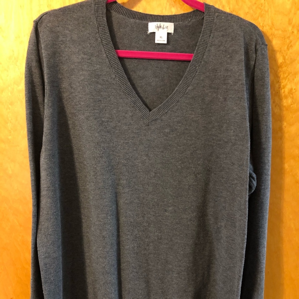 Style & Co Gray Sweater